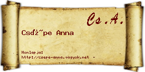 Csépe Anna névjegykártya