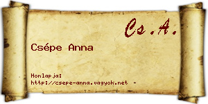 Csépe Anna névjegykártya