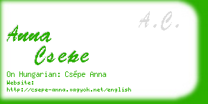 anna csepe business card
