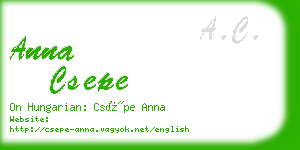 anna csepe business card